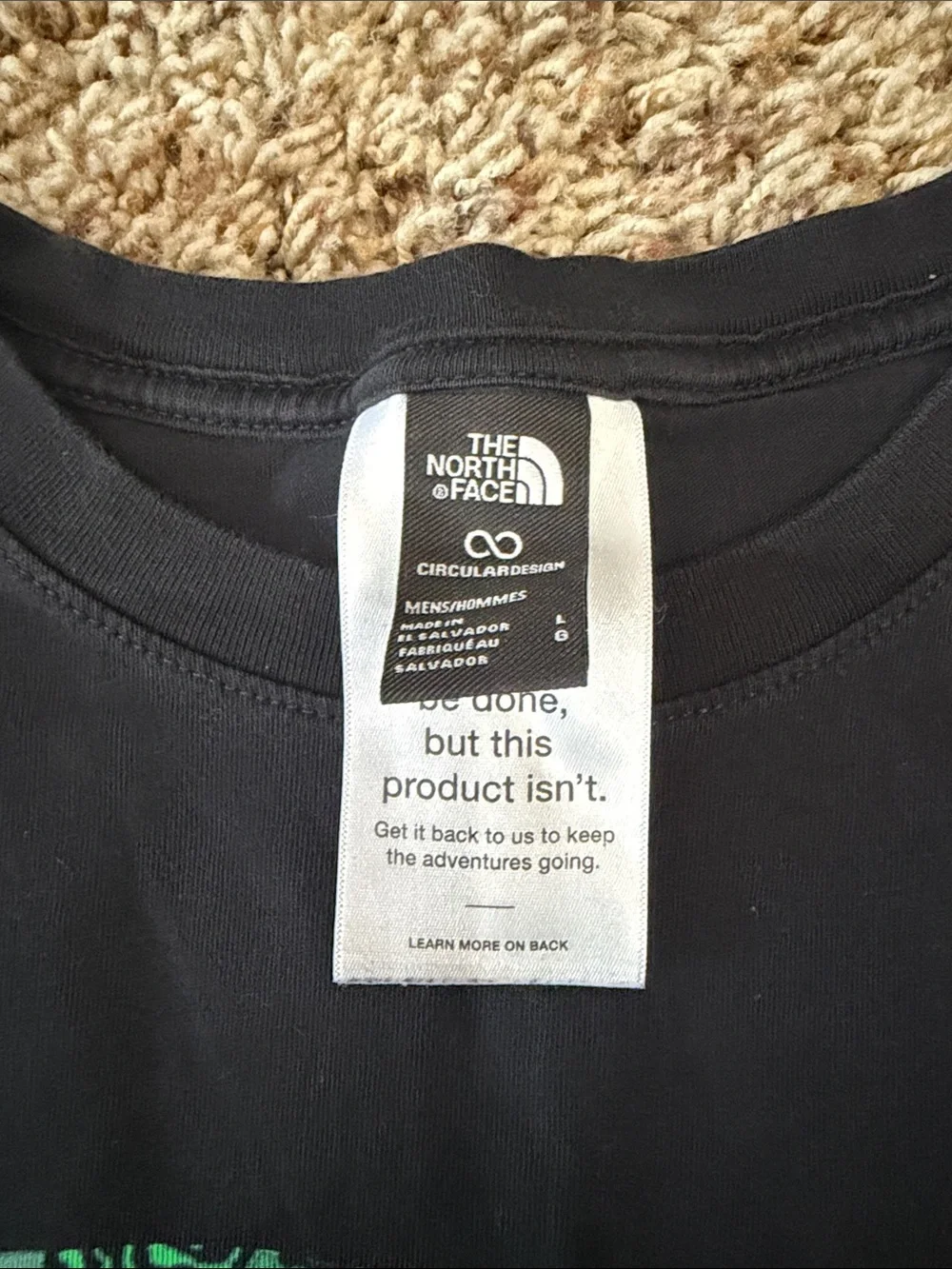 The North Face Black T-Shirt with Bright Green Logo